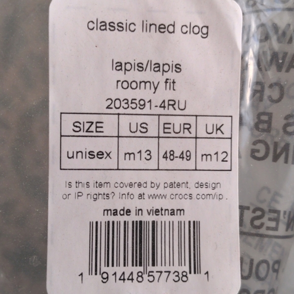 Blue fur lined Crocs - Picture 2 of 2